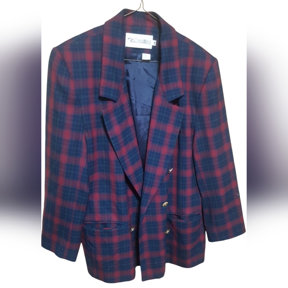 ❤️‍🔥RARE❤️‍🔥 Vintage Double Breasted Classic Plaid Blazer